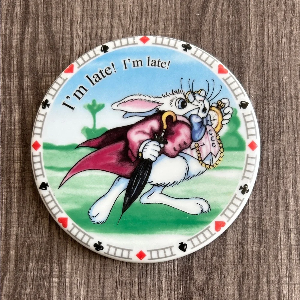 Alice in Wonderland Themed Coasters Set (3) Paul Cardew Design 2010 Disney Gift‎